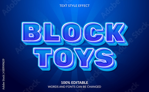 Editable Text Effect, Block Toys Text Style