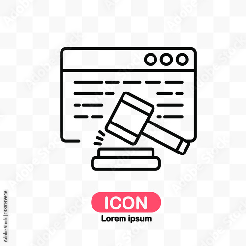 online auction icon vector iolated on transparent background