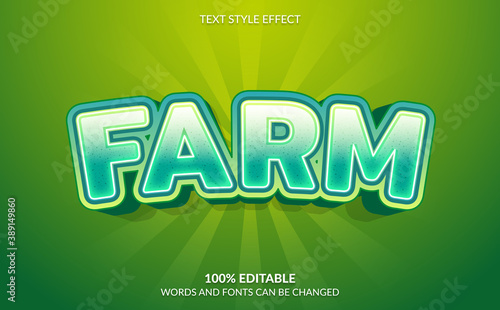 Editable Text Effect, Green Farm Text Style