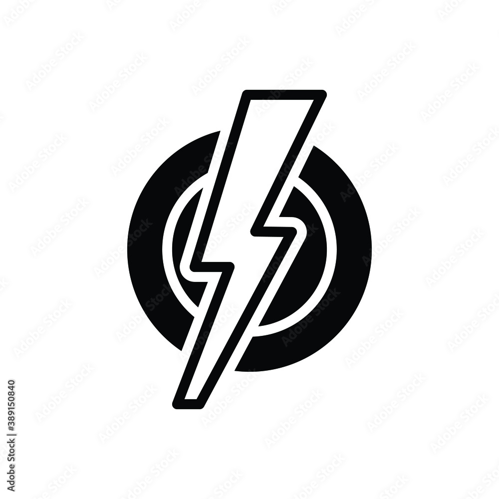 Black solid icon for shock