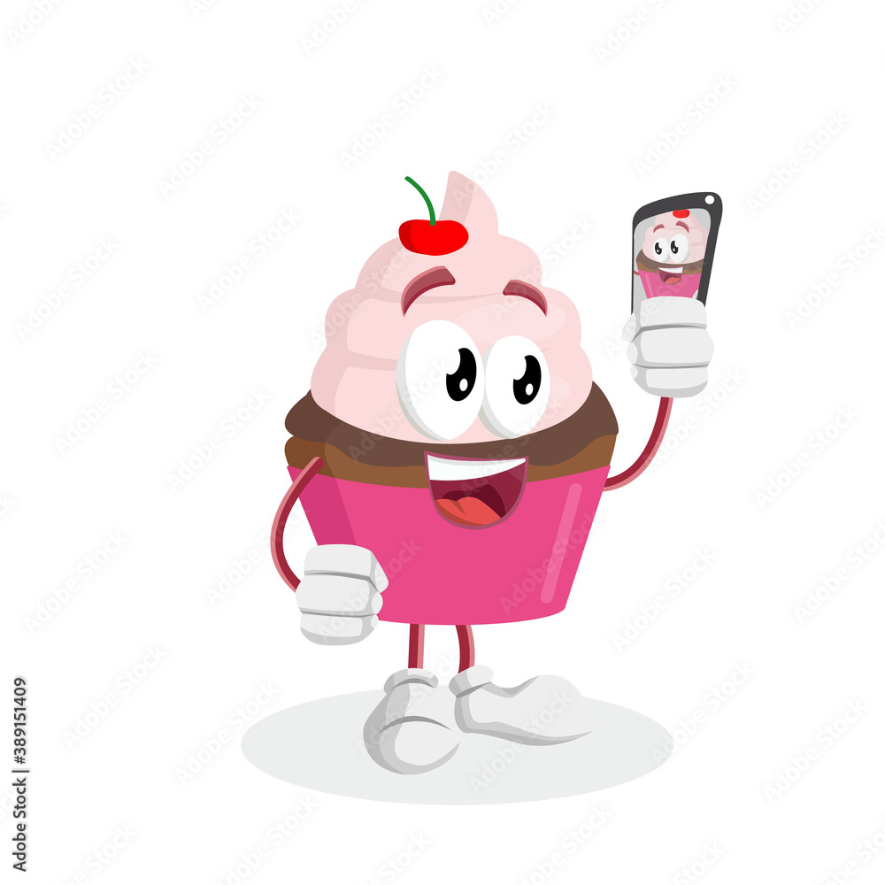 mascot cupcake cute pose mascot cupcake cute pose