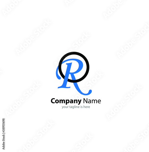 The simple modern logo of letter r with white background
