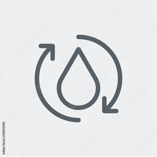 Water drop recycling icon isolated on background. Save water symbol modern, simple, vector, icon for website design, mobile app, ui. Vector Illustration