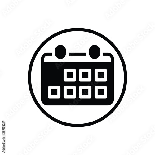 Black solid icon for month