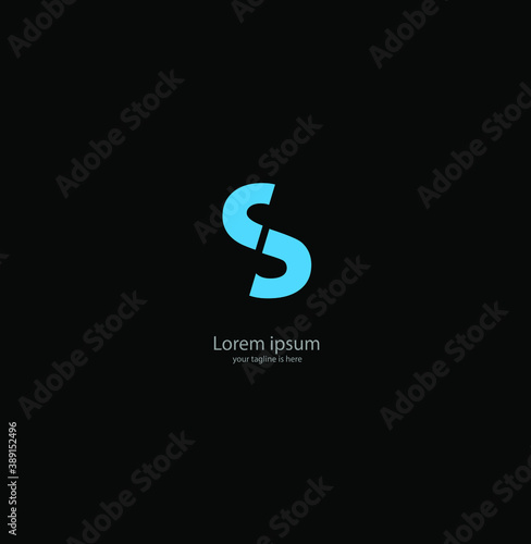 the simple elegant logo of letter s with white background
