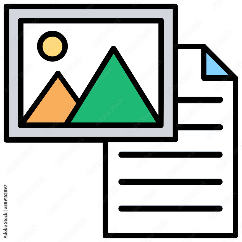 Paper file with landscape photo symbolizing Unstructured data icon concept
Paper file with landscape photo symbolizing Unstructured data icon concept