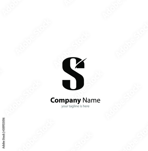 the simple elegant logo of letter s with white background