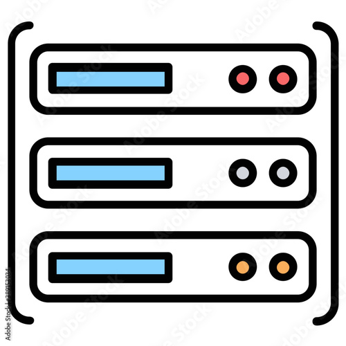 
Database mainframe connected to multiple computer screens, data mining and patterns icon
