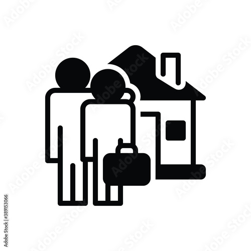 Black solid icon for accompany