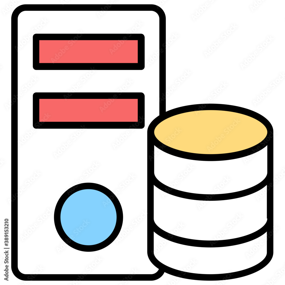 Atom connected to database mainframe, data science icon concept
Atom connected to database mainframe, data science icon concept