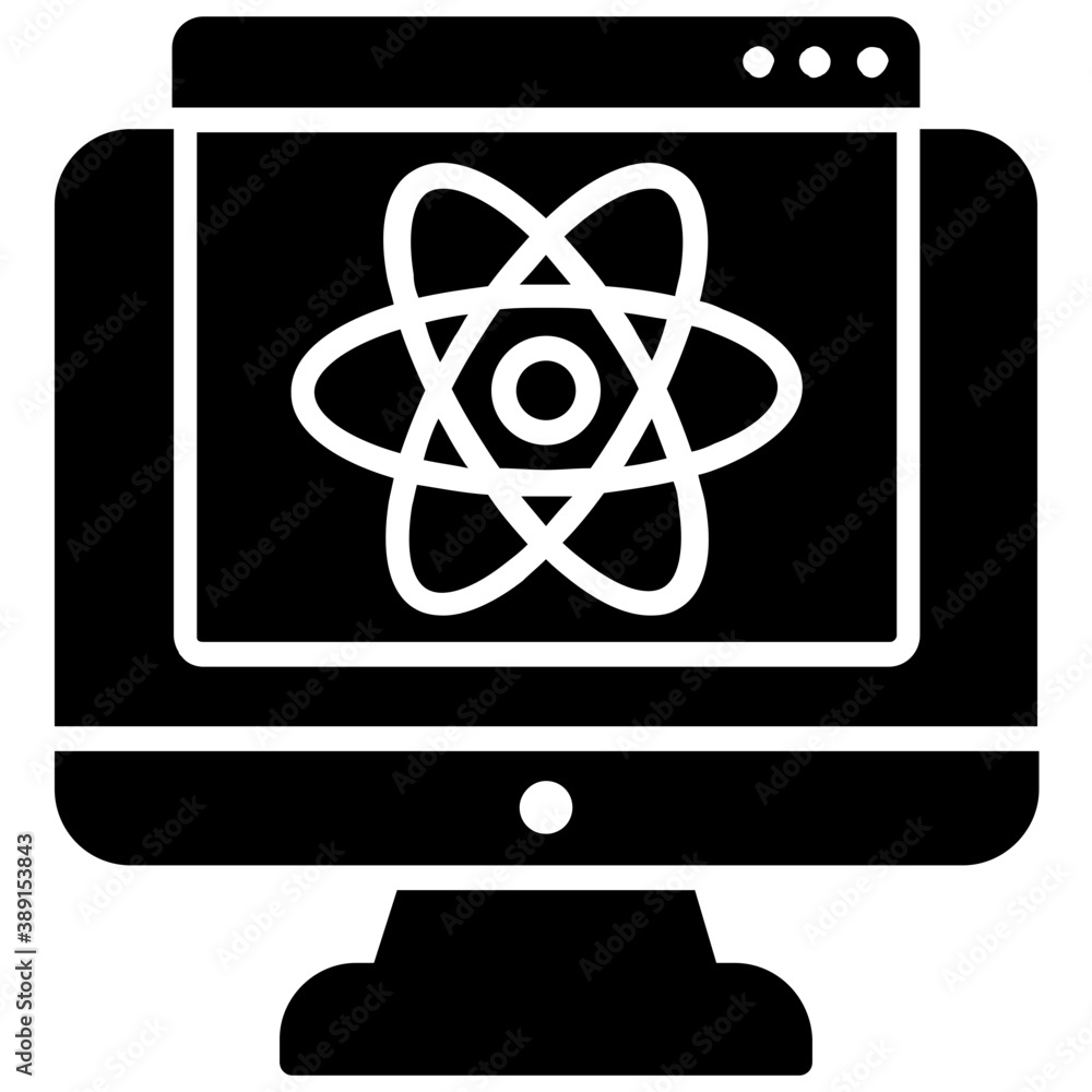 A web tab opened on monitor screen having atom sign, science research icon
A web tab opened on monitor screen having atom sign, science research icon