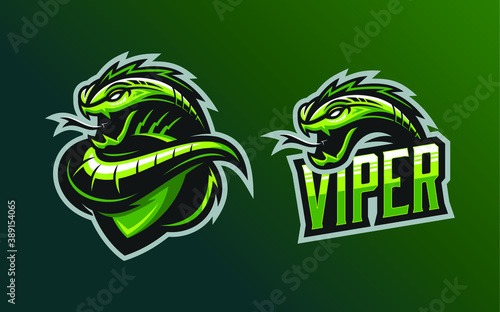 set of green viper mascot