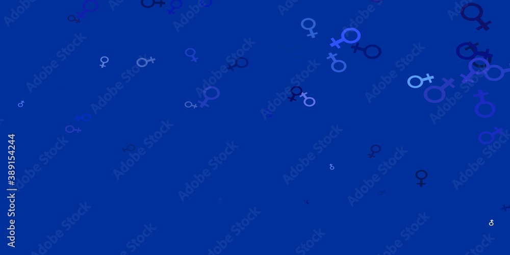 Light Pink, Blue vector pattern with feminism elements. Light Pink, Blue vector pattern with feminism elements.