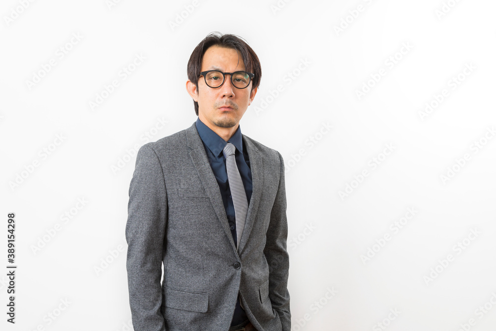 Successful Asian business man in suit and tie with confidence gesture on white background. Successful Asian business man in suit and tie with confidence gesture on white background.