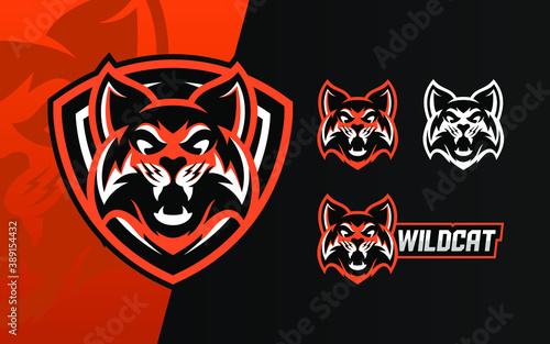 agressive wildcat head mascot