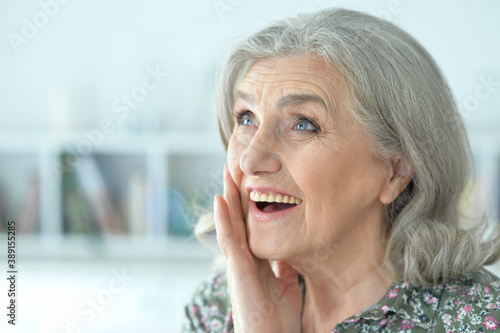 Portrait of a cute senior woman at home