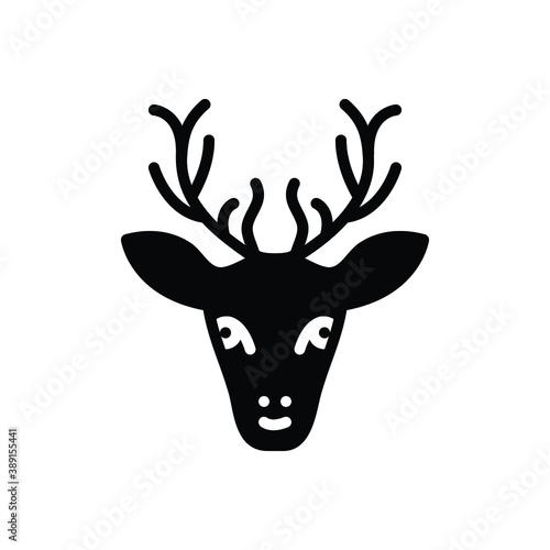 Black solid icon for dear