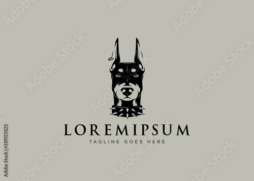 Doberman Pinschers Logo Design Inspiration. Dog Head Vector Template.