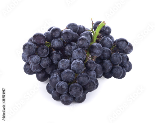 Black seedless grapes isolated on white background