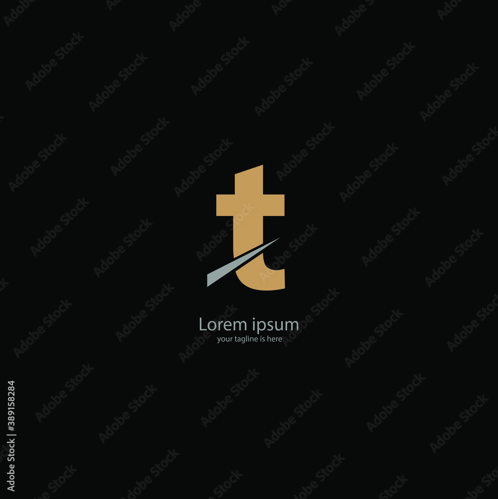 Fototapeta premium simple elegant logo og letter t with white background