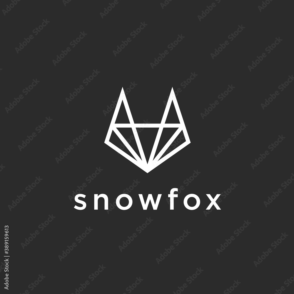 abstract fox logo. crystal icon abstract fox logo. crystal icon