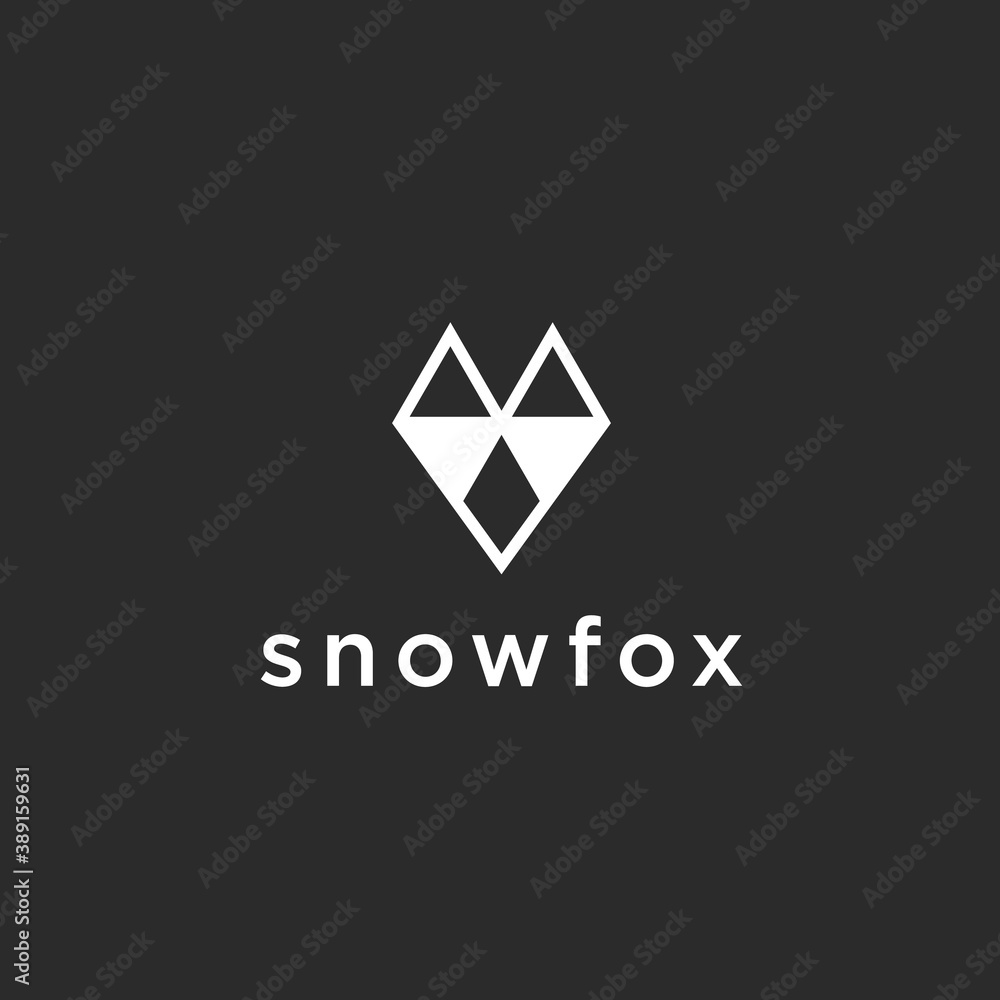 Naklejka premium abstract fox logo. crystal icon