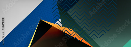 Low poly 3d geometric shapes, minimal abstract background. Vector illustrations for covers, banners, flyers and posters and other