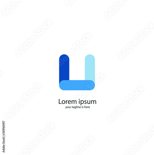 letter u modern logo concept with white background