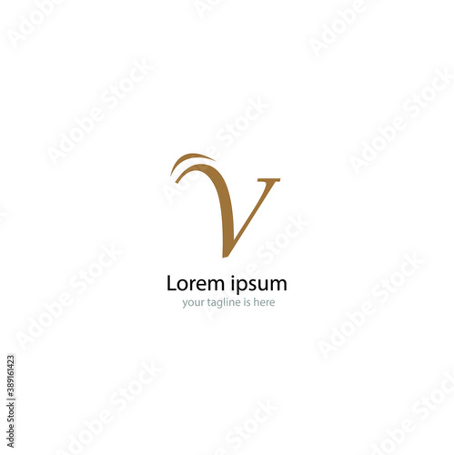 letter v logo concept with white background