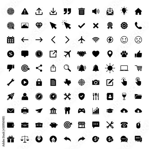 Icons set For Web and Mobile,  Communication icon, Business icon, app icon, website icon vector illustration