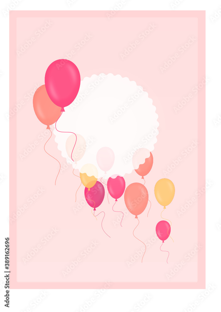 Birthday card with balloons