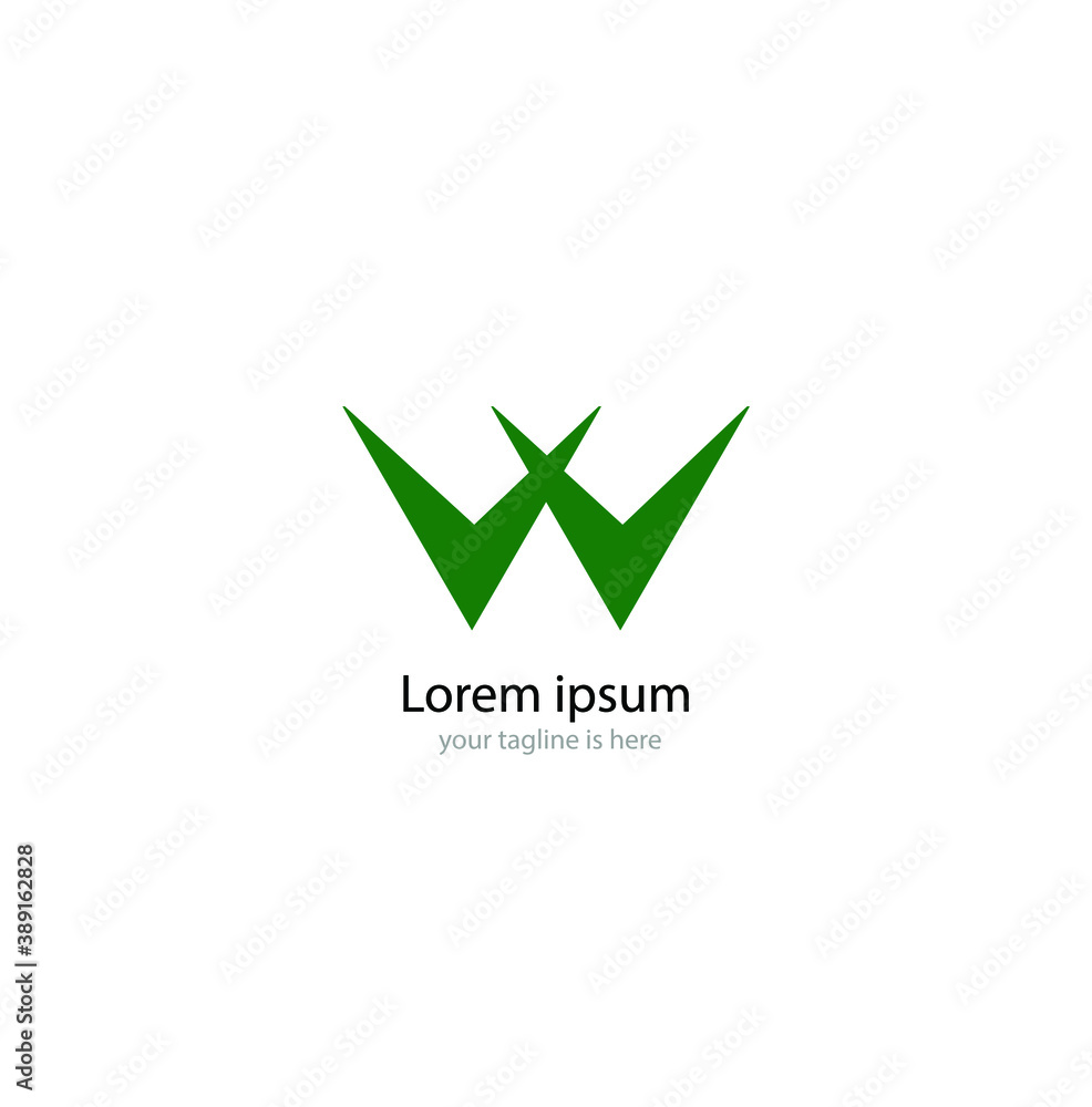 letter w elegant logo concept with white background letter w elegant logo concept with white background