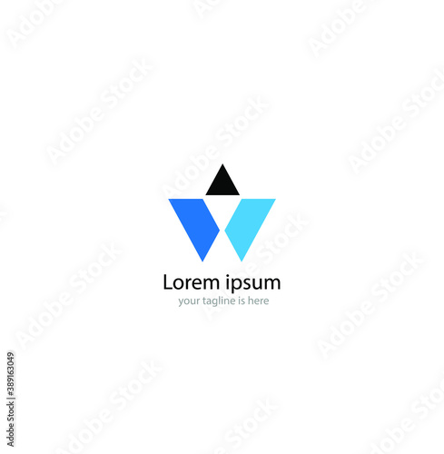 letter w elegant logo concept with white background