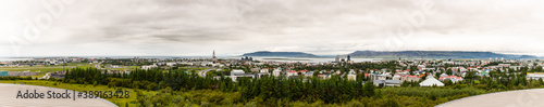 Reykjavik panorama shot from the Perlan observation deck