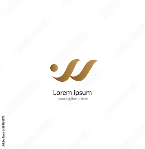 letter w elegant logo concept with white background