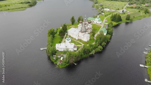 July, 2020 - Siya monastery. Northern Russian monastery. Anonyevo-Siya monastery. Russia, Kholmogorsk district, Arkhangelsk region.
 photo