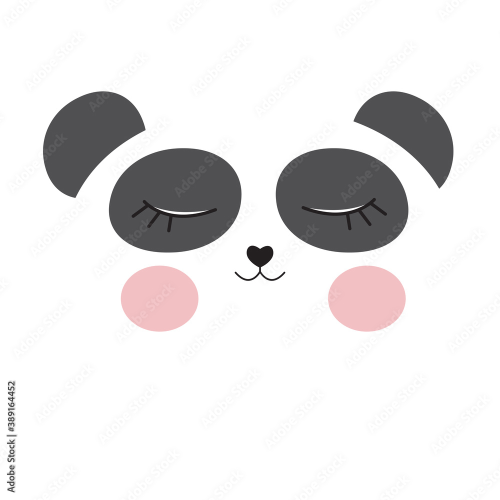 Cute panda mask background. Vector illustration Stock Vector | Adobe Stock
