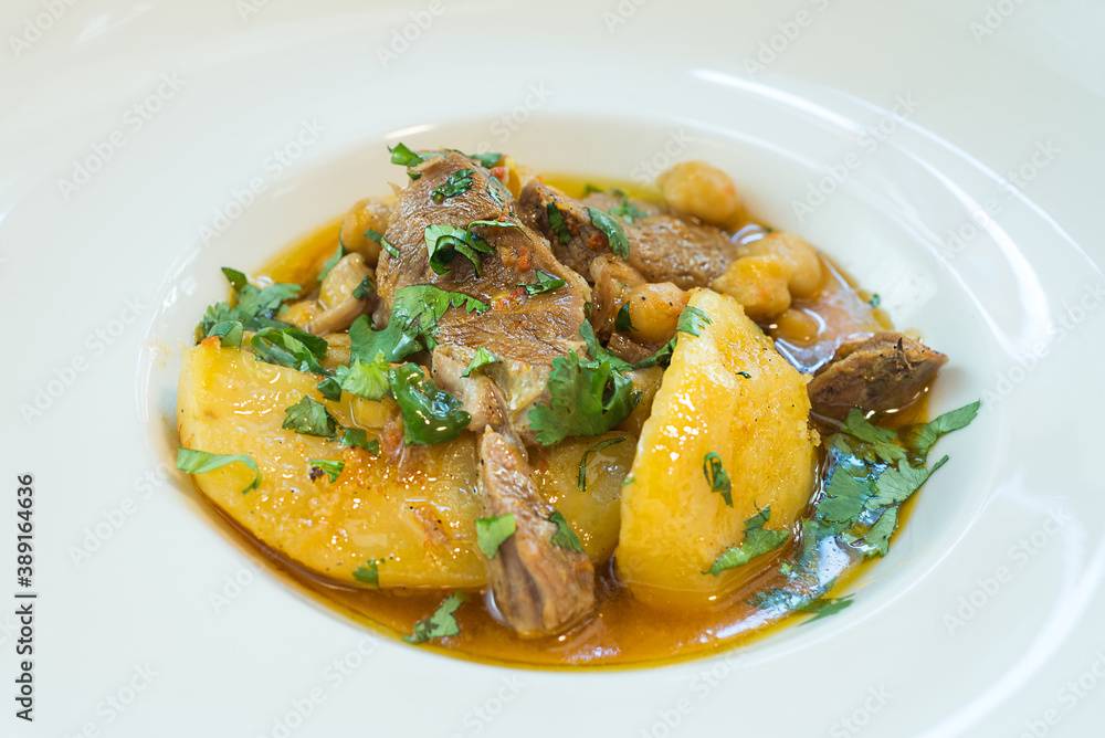lamb meat with potatoes and Turkish peas. lamb meat with potatoes and Turkish peas.