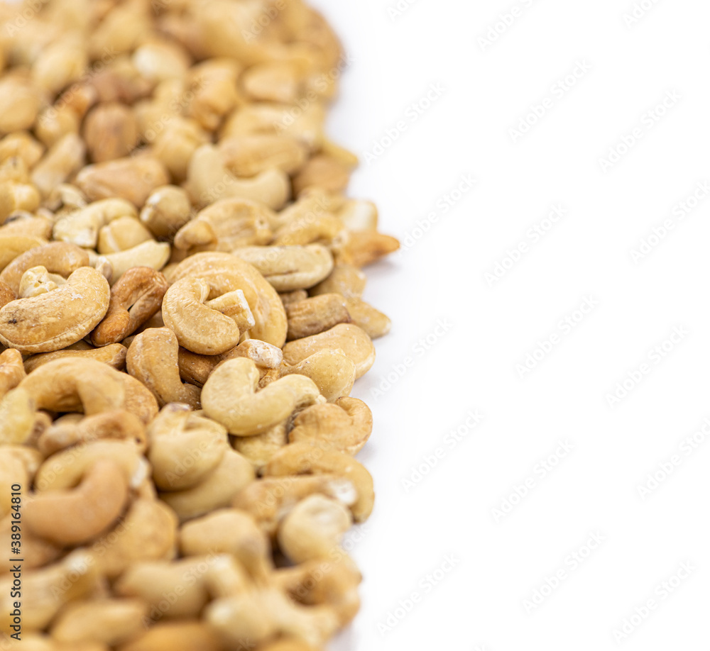 Cashew Nuts isolated on white background (selective focus) Cashew Nuts isolated on white background (selective focus)