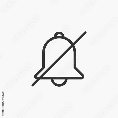 Turn off notification icon isolated on background. Mute symbol modern, simple, vector, icon for website design, mobile app, ui. Vector Illustration