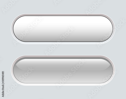 Buttons white and grey isolated, interesting navigation  panel for website, editable vector illustration.