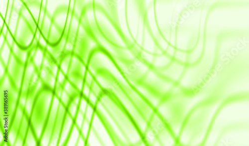 Green abstract background, silky waves and lines, vector illustration.