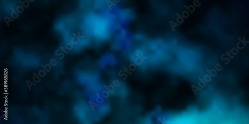 Dark Blue, Green vector template with sky, clouds.