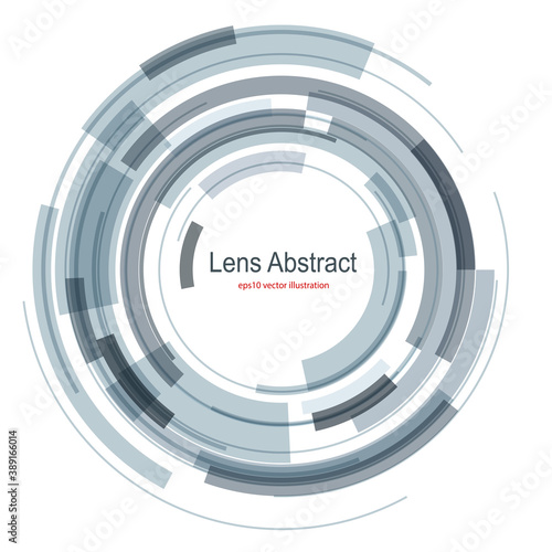 3D circular logo, abstract technology symbol design, rotating vector illustration.