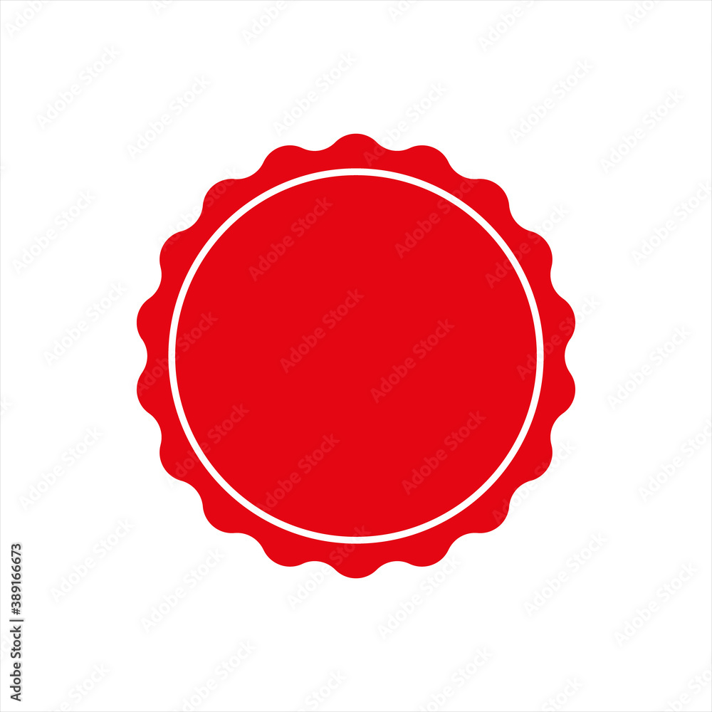 Red Stamps vector icon isolated on blank background
