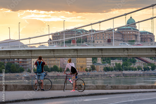 Photography Old city sightseeing ride on a bike