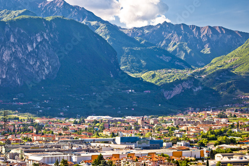 Panoramic view of Riva del Garda and italian Alps © xbrchx