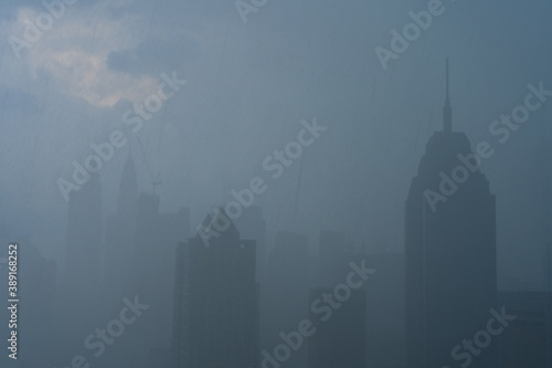 Canvas Print Heavy fog landscape of Kuala Lumpur city center