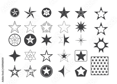 Star bundle  Star Clipart  Staricons vector  Stari symbol  Stari Icon design. Star icons vector icon set. Black vector illustration on white background.