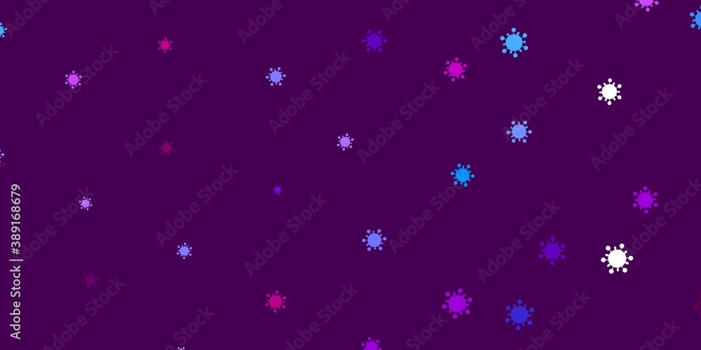 Light blue, red vector pattern with coronavirus elements. Light blue, red vector pattern with coronavirus elements.
